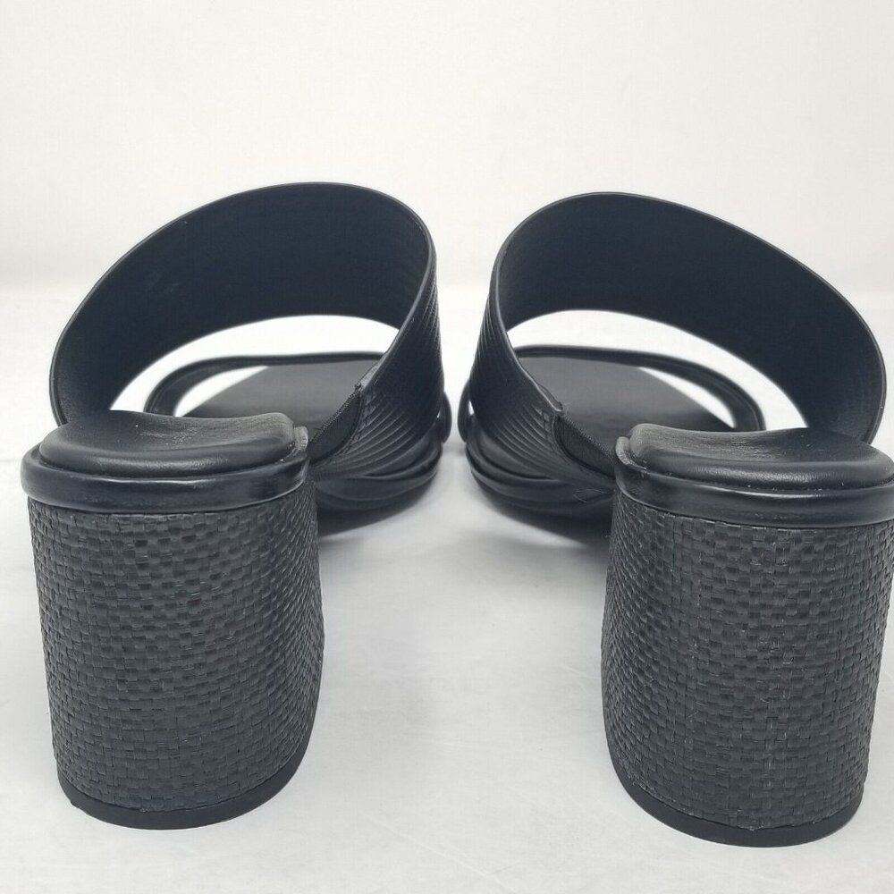 Caslon Women's Sandals Black Slides Lamia Slip On Vegan Open Toe Block H… - Picture 4 of 8